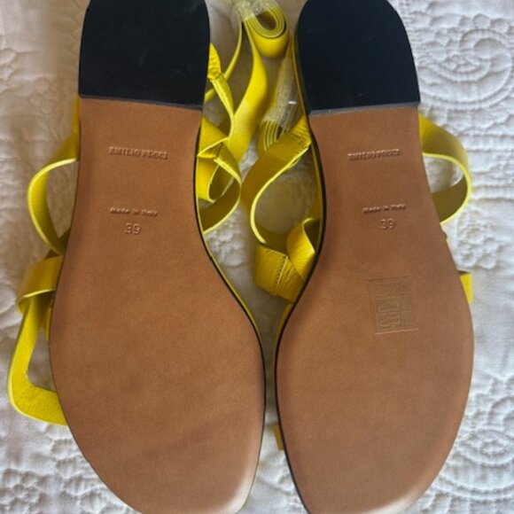Emilio Pucci Thong Sandal Yellow  Soft Leather